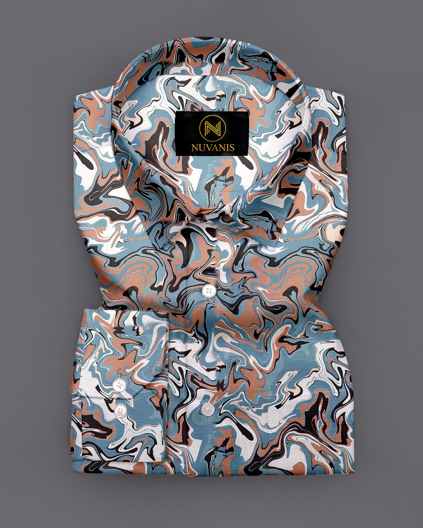 Multi Color Marble Printed Full Sleeve Shirt