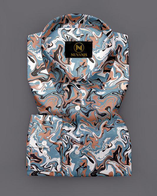 Multi Color Marble Printed Full Sleeve Shirt