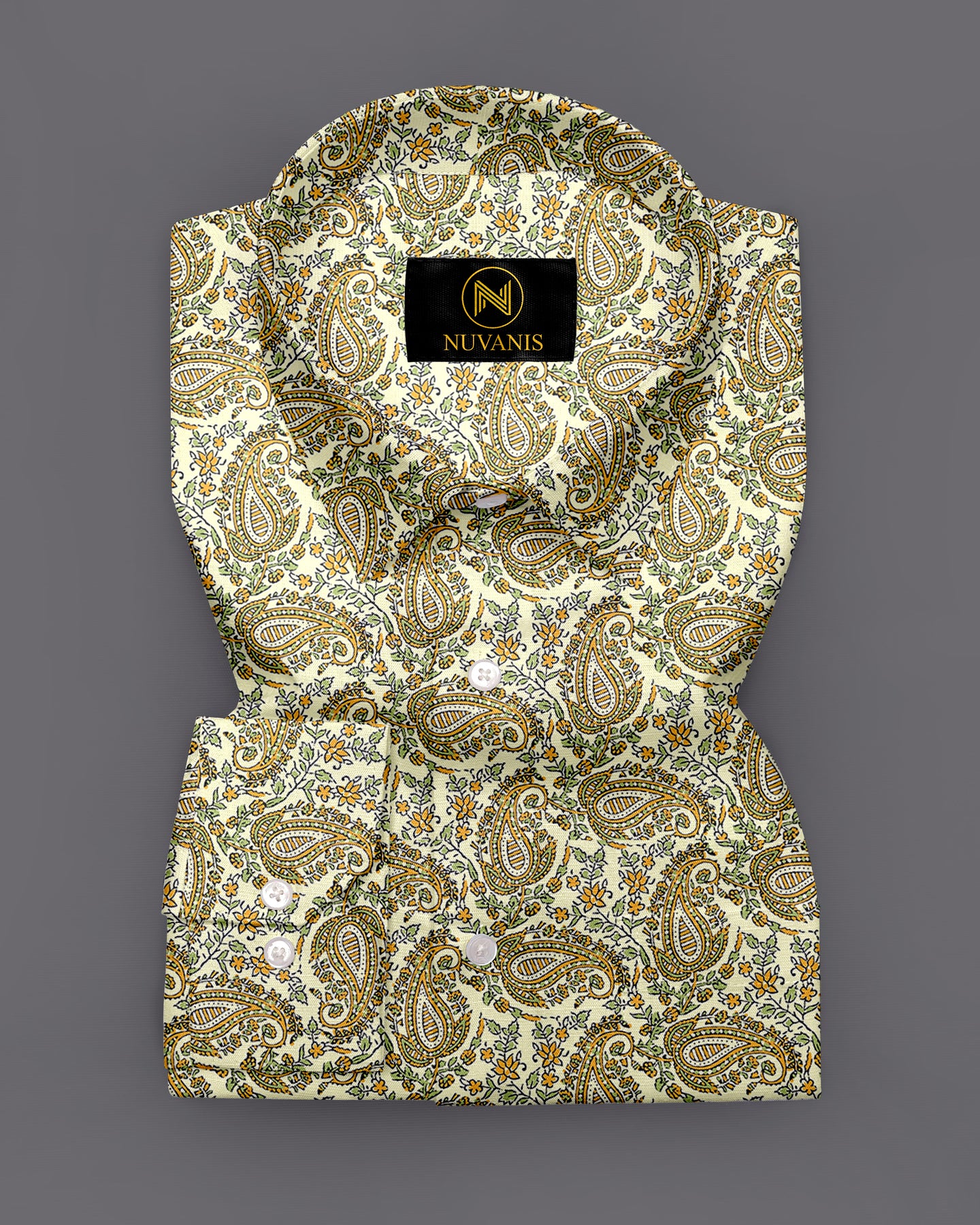 Yellow Paisley Printed Full Sleeve Shirt