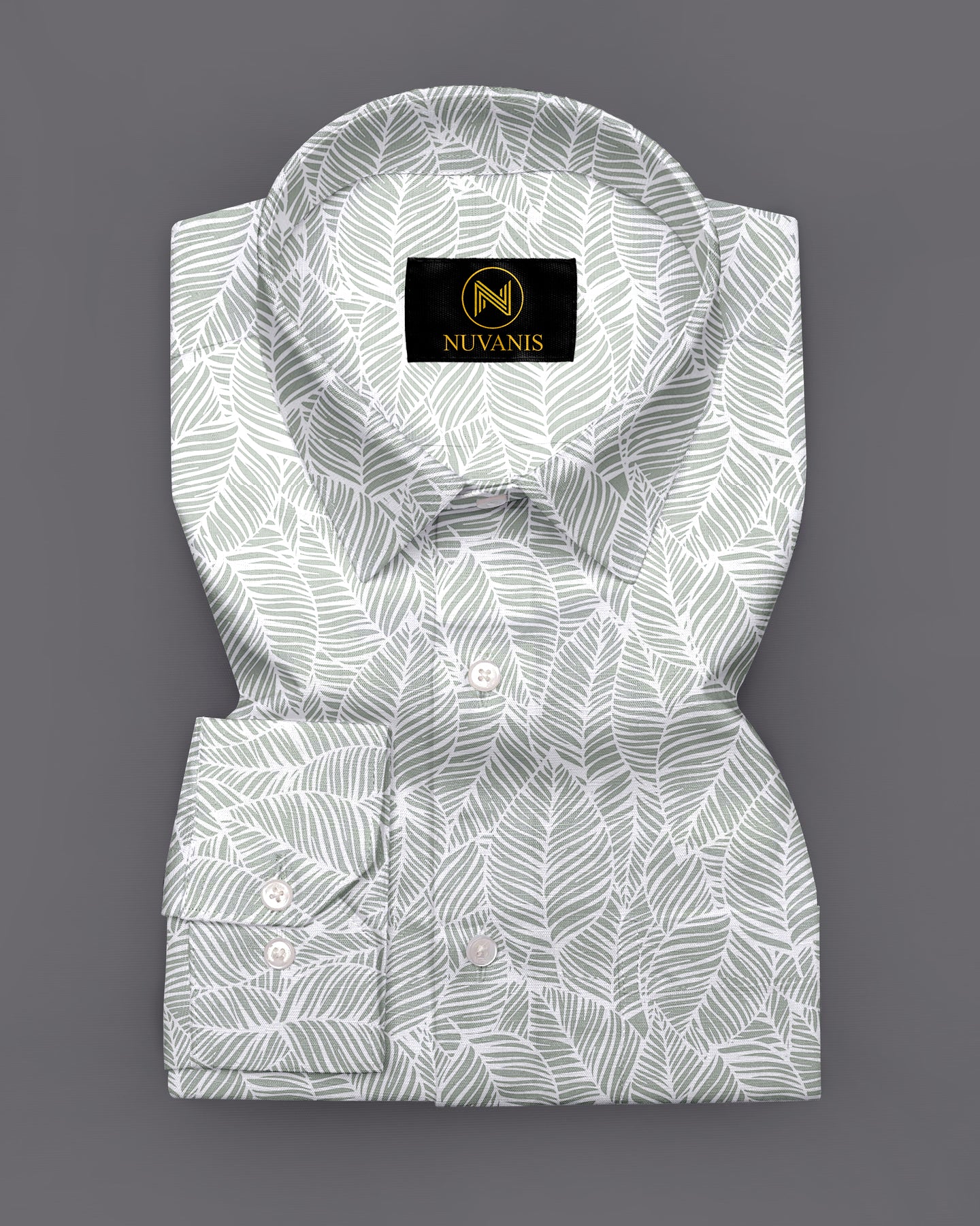 Olive Leaf Printed Full Sleeve Shirt