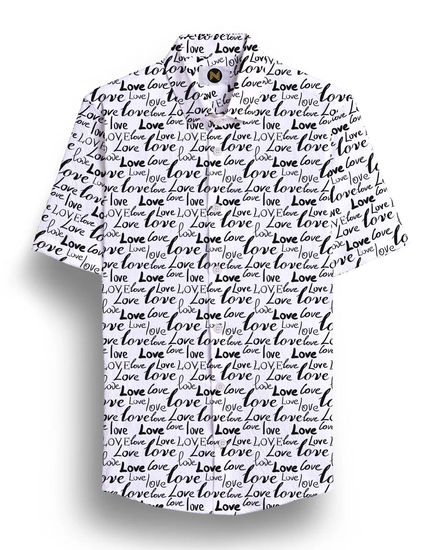 White Printed Half Sleeve Shirt