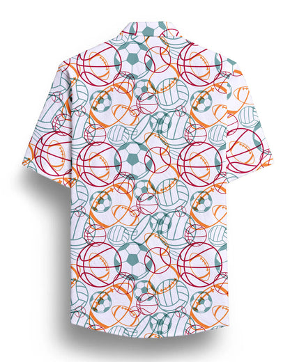 White Balls Printed Half Sleeve Shirt