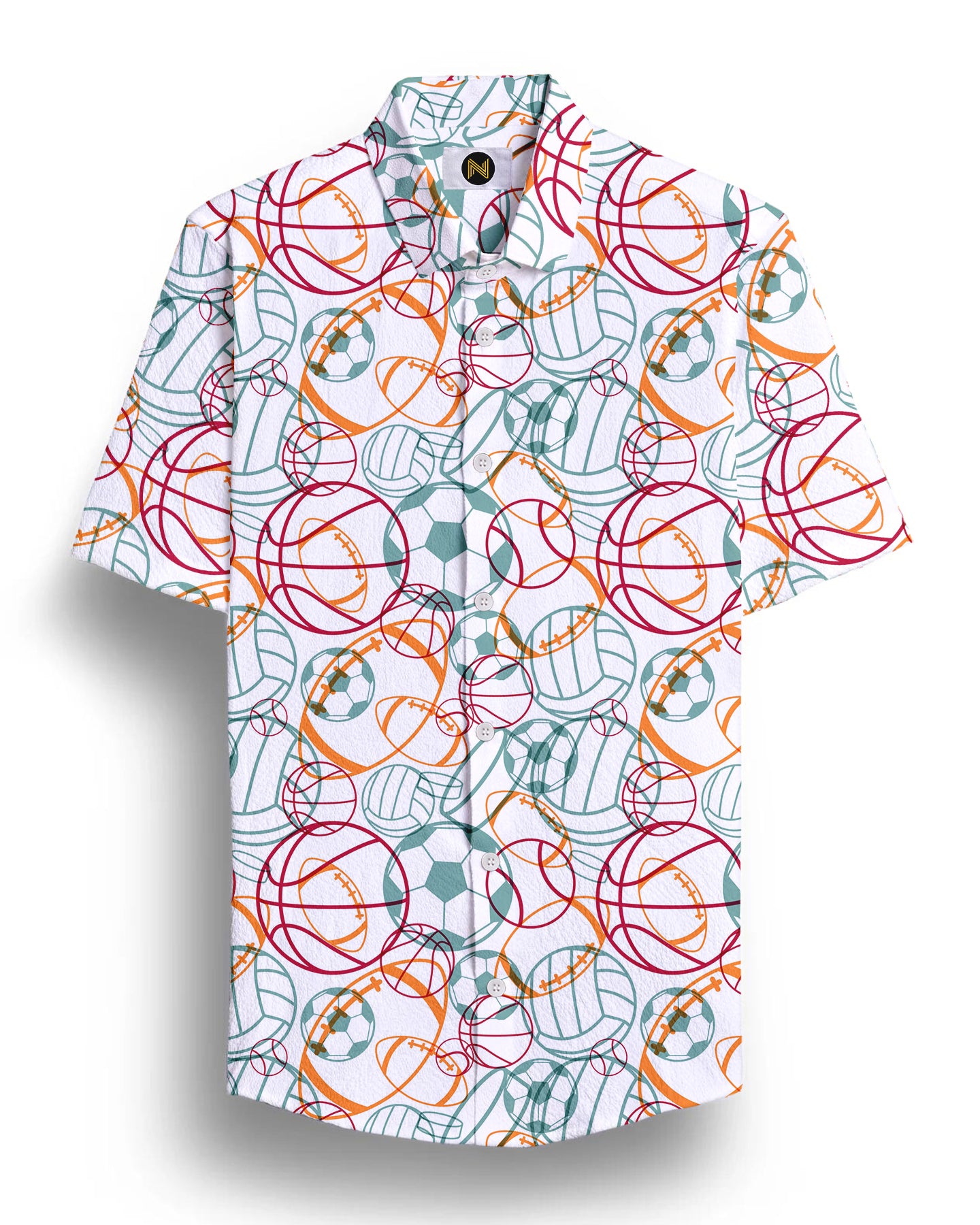 White Balls Printed Half Sleeve Shirt