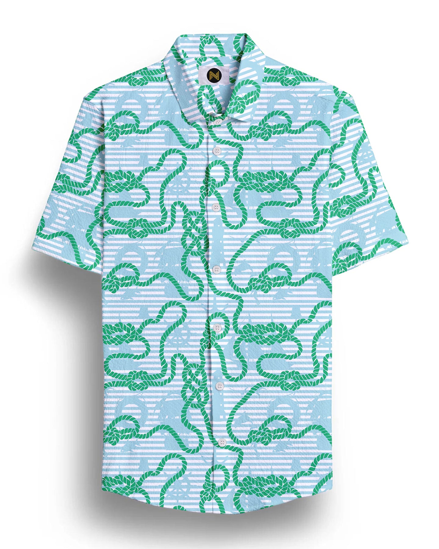 Green Printed Half Sleeve Shirt