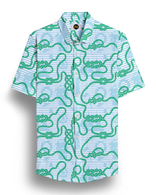 Green Printed Half Sleeve Shirt