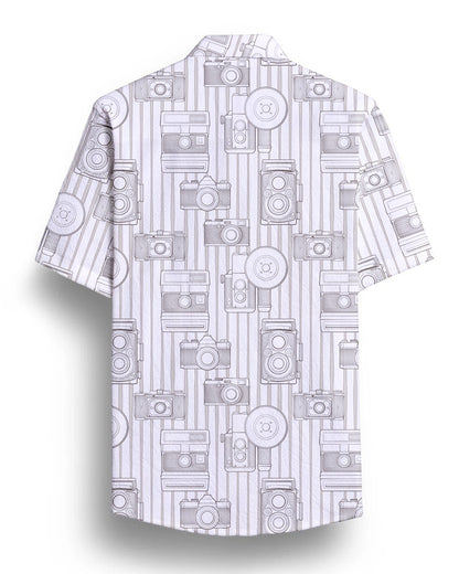 Off White Radio Printed Half Sleeve Shirt