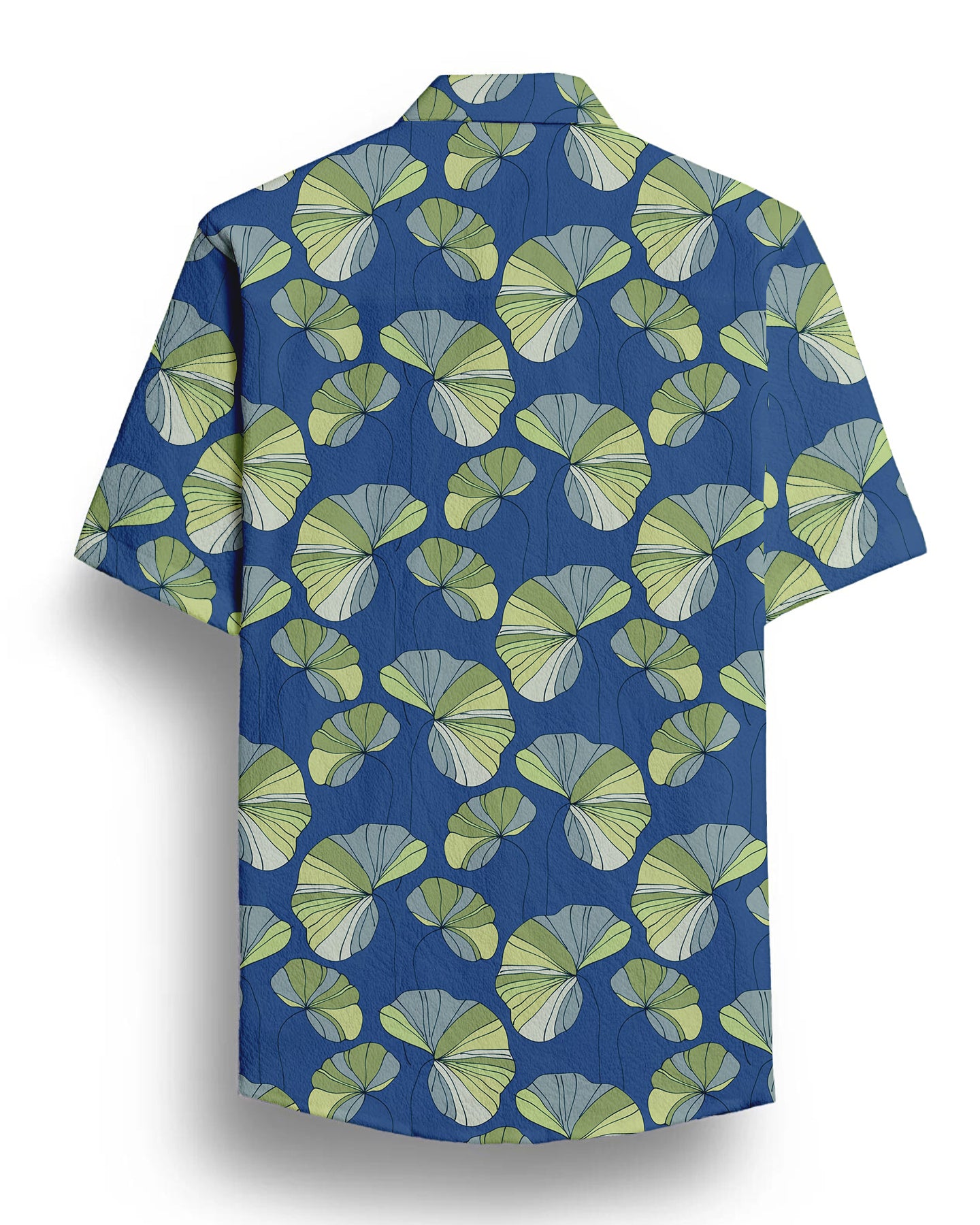 Blue Leaf Printed Half Sleeve Shirt