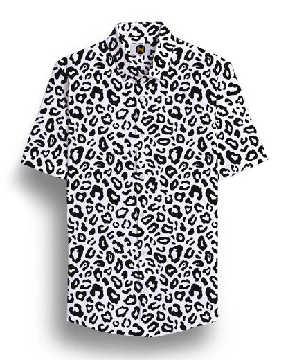 Black Animal Printed Half Sleeve Shirt