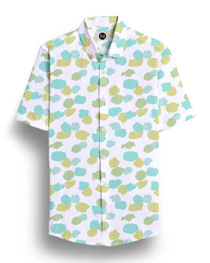 White Dot Printed Half Sleeve Shirt