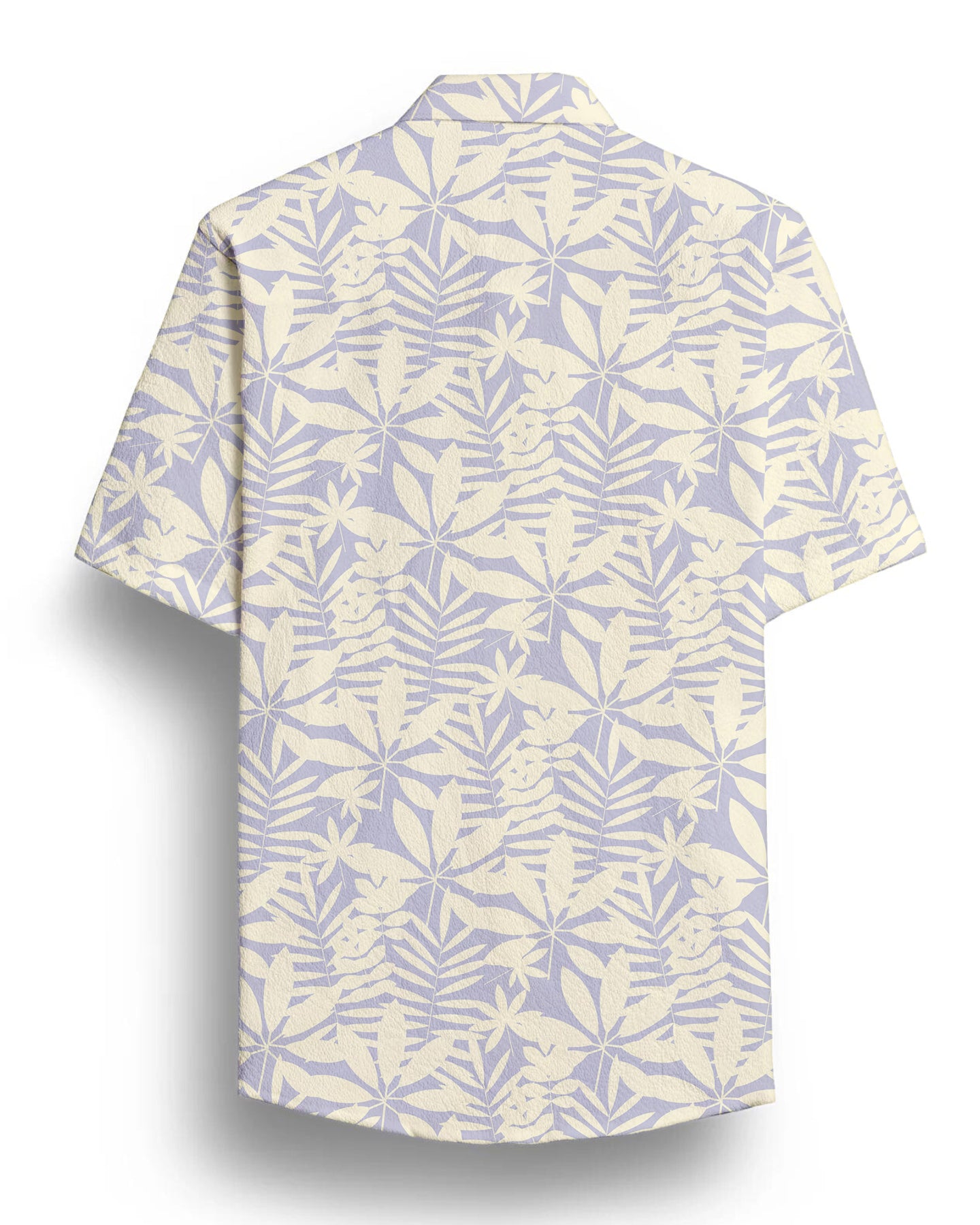 Cream Leaf Printed Half Sleeve Shirt