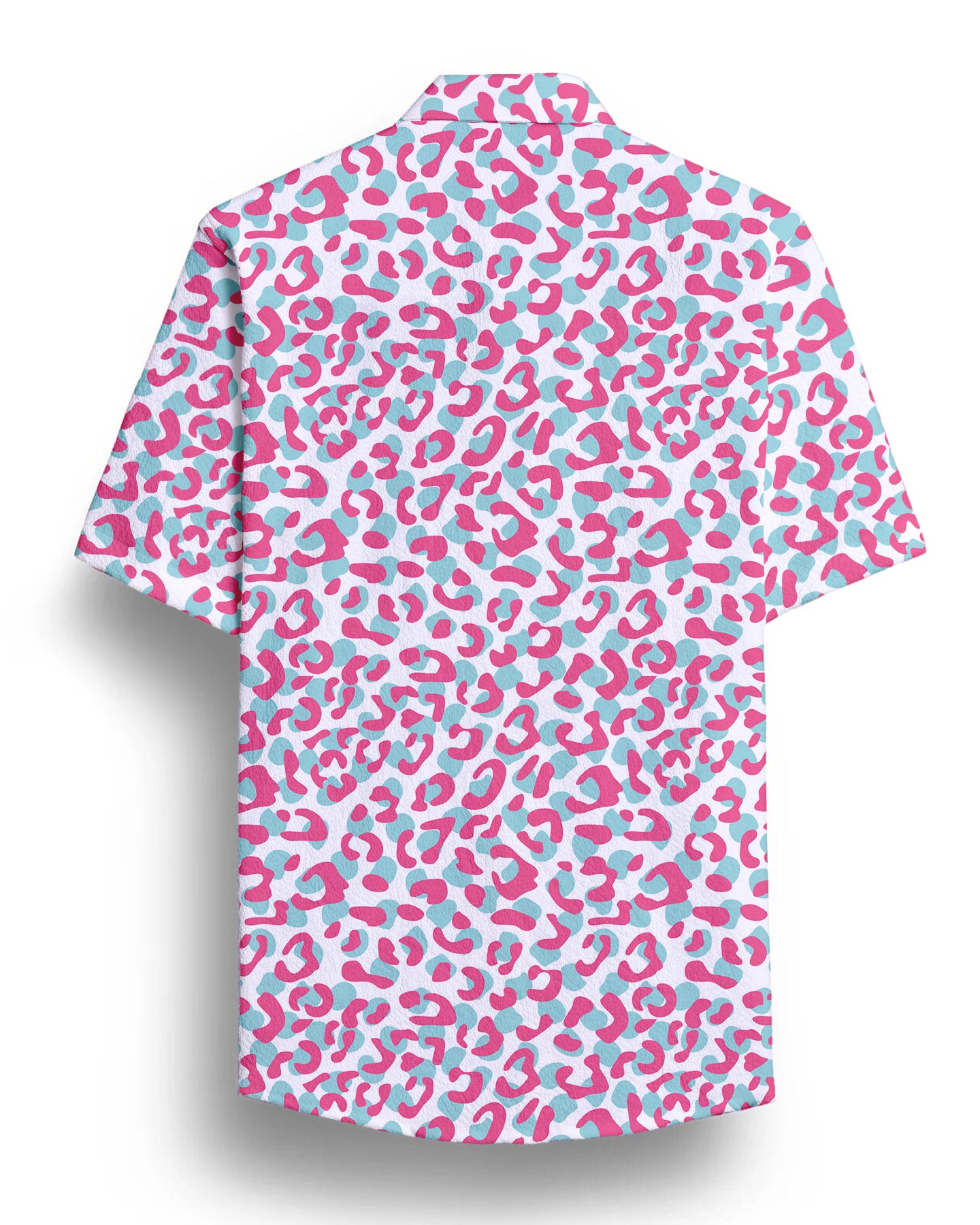 Pink And Blue Animal Printed Half Sleeve Shirt