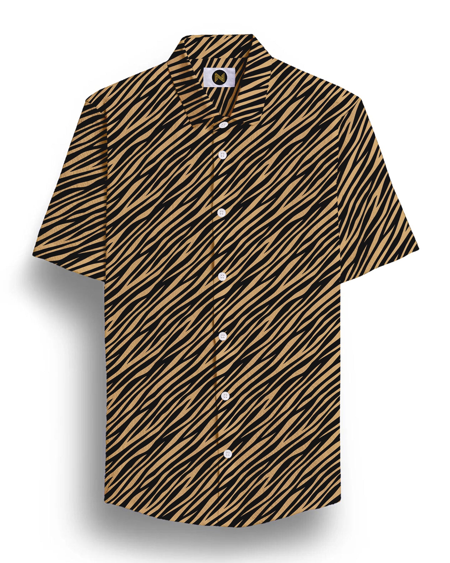 Black Tiger Printed Half Sleeve Shirt