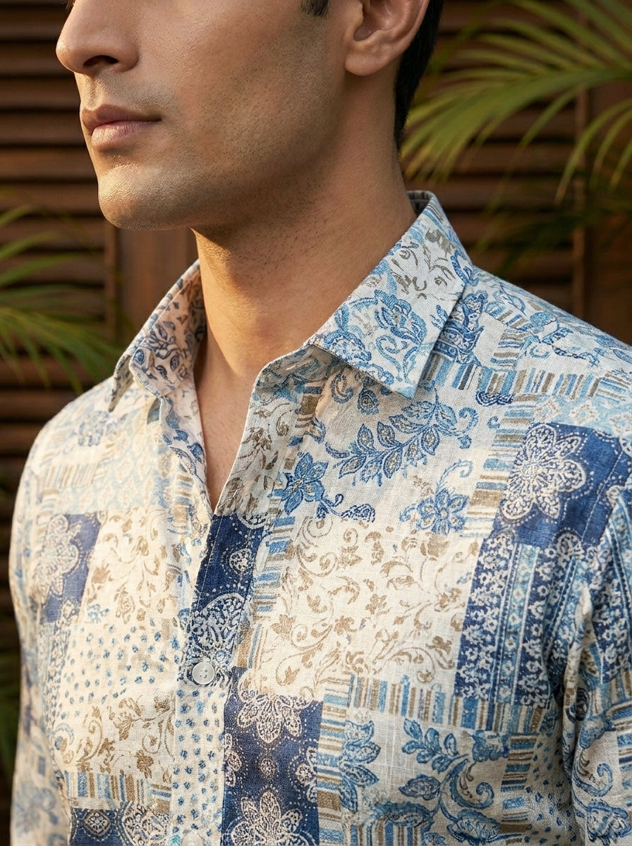 Sky Printed Designer Full Sleeve Shirt