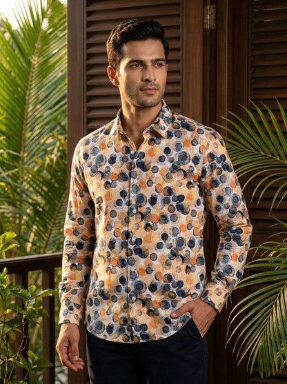 Multicolor Polka Dot Printed Full Sleeve Shirt