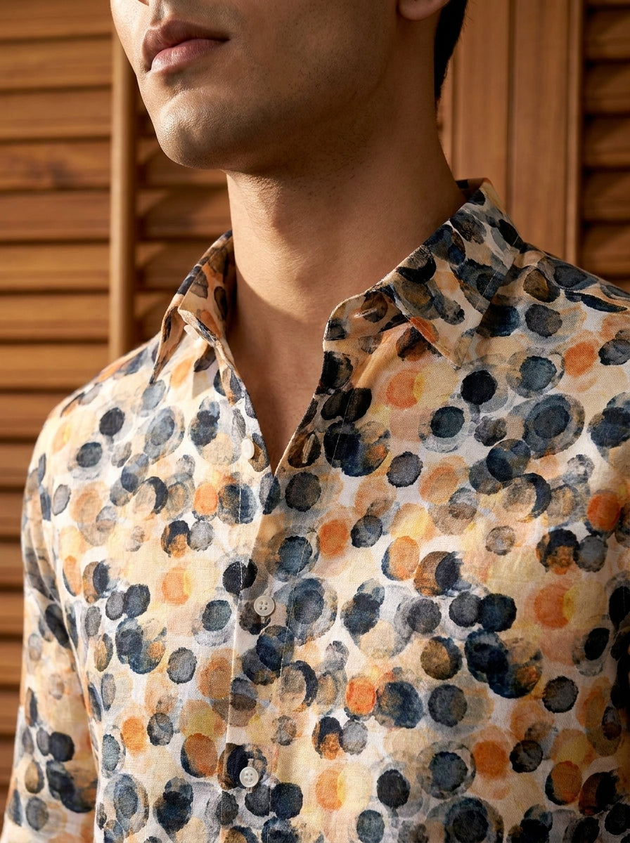 Multicolor Polka Dot Printed Full Sleeve Shirt