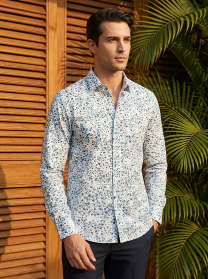 Light Grey Printed Full Sleeve Shirt