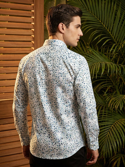 Light Grey Printed Full Sleeve Shirt