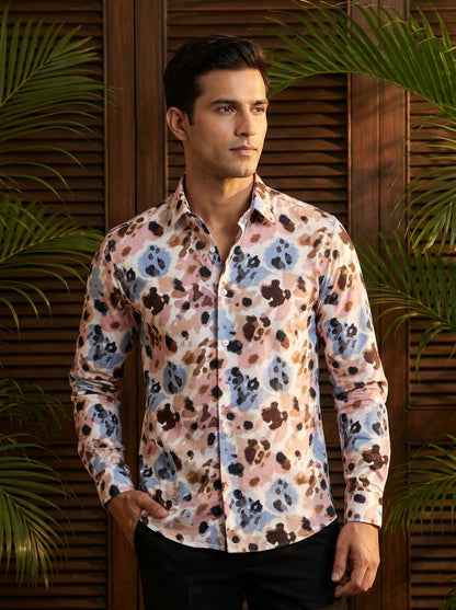 Multicolor Abstract Printed Full Sleeve Shirt