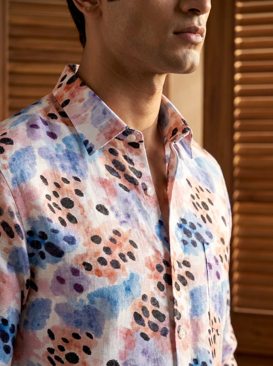 Multicolor Abstract Printed Full Sleeve Shirt