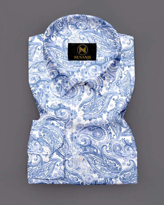 Blue Paisley Printed Full Sleeve Shirt