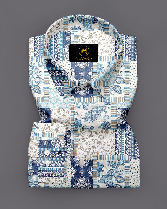 Sky Printed Designer Full Sleeve Shirt