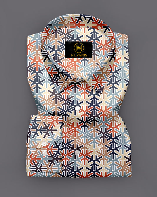 Multi color Snow Flake Printed Designer Full Sleeve Shirt