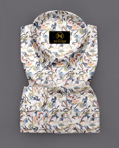 Cream Camo Printed Full Sleeve Shirt