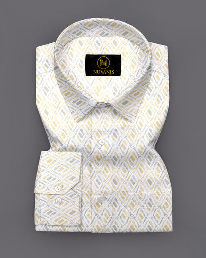 Yellow Ikkat Printed Full Sleeve Shirt