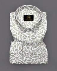 Green Leaf Printed Full Sleeve Shirt