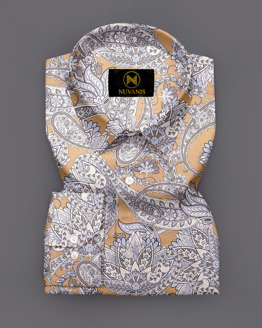 Yellow Paisley Printed Full Sleeve Shirt