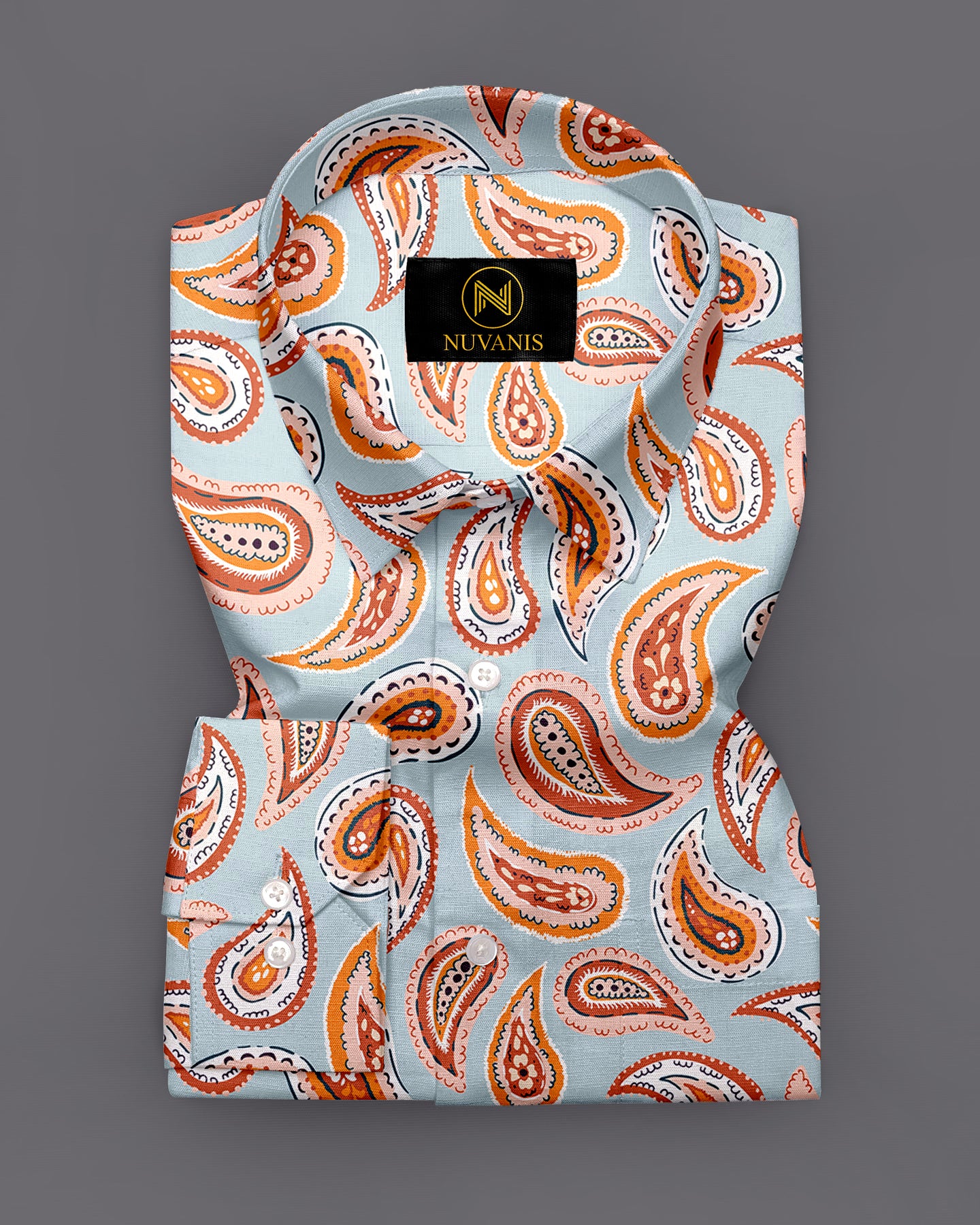 Aqua Paisley Printed Full Sleeve Shirt