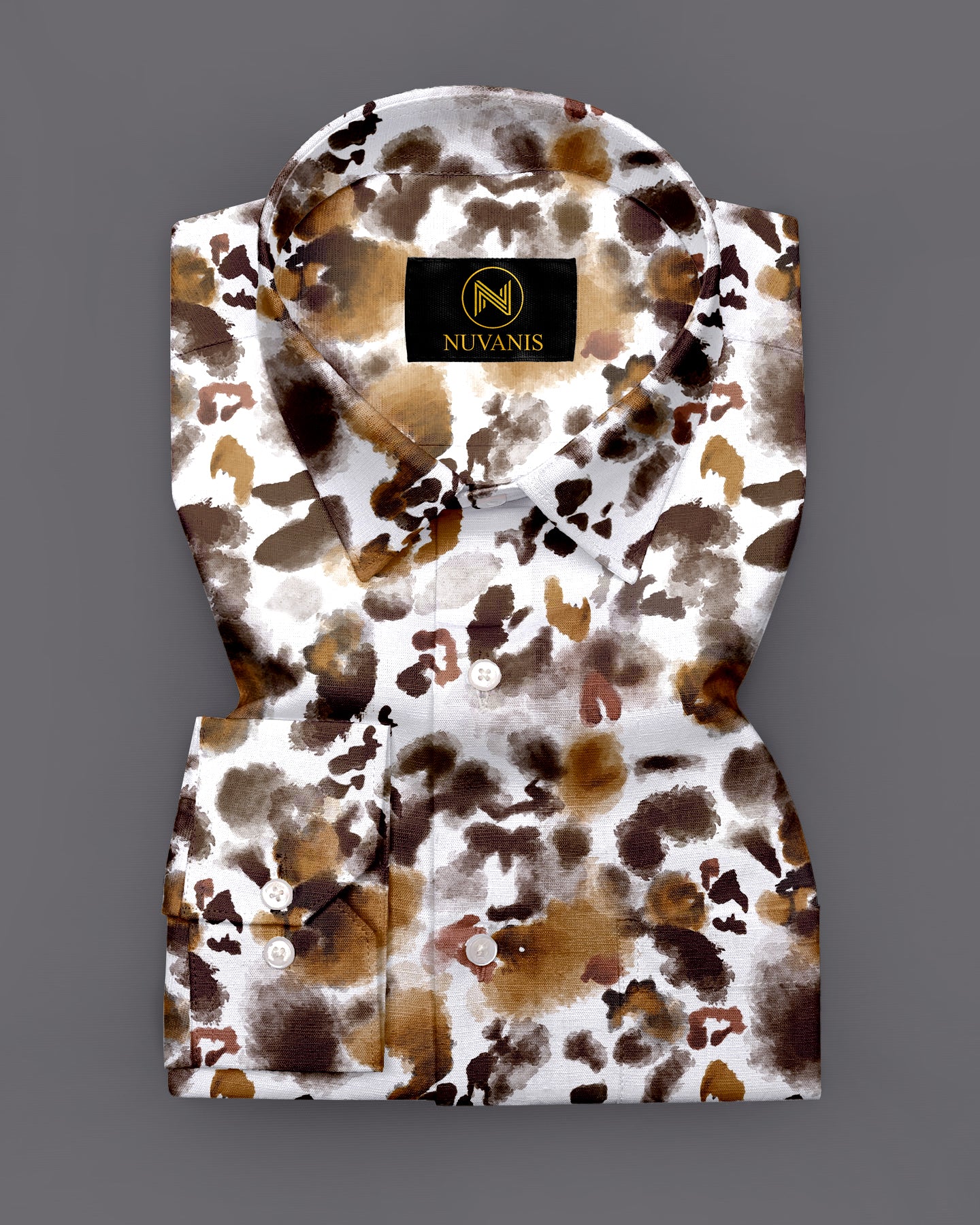 Cofee Abstract Printed Full Sleeve Shirt