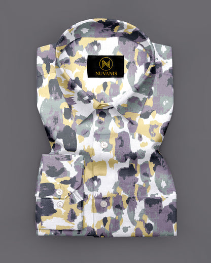 Purple Abstract  Printed Full Sleeve Shirt
