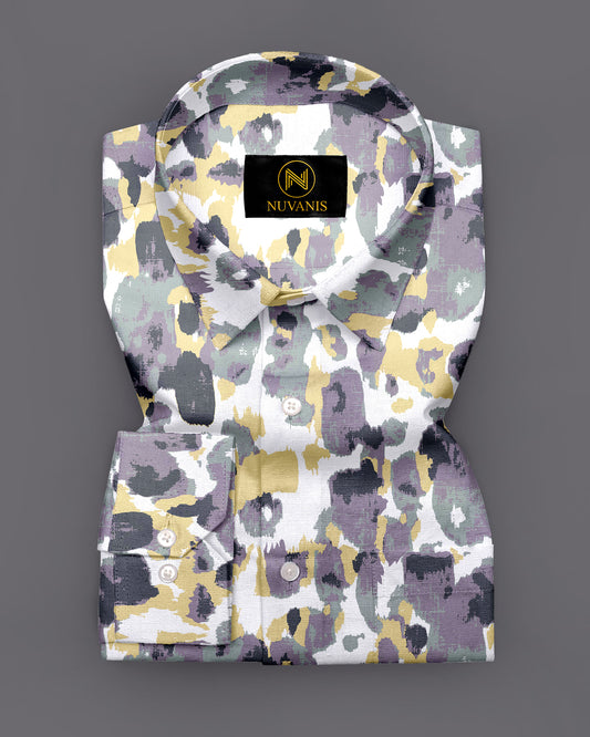 Purple Abstract  Printed Full Sleeve Shirt